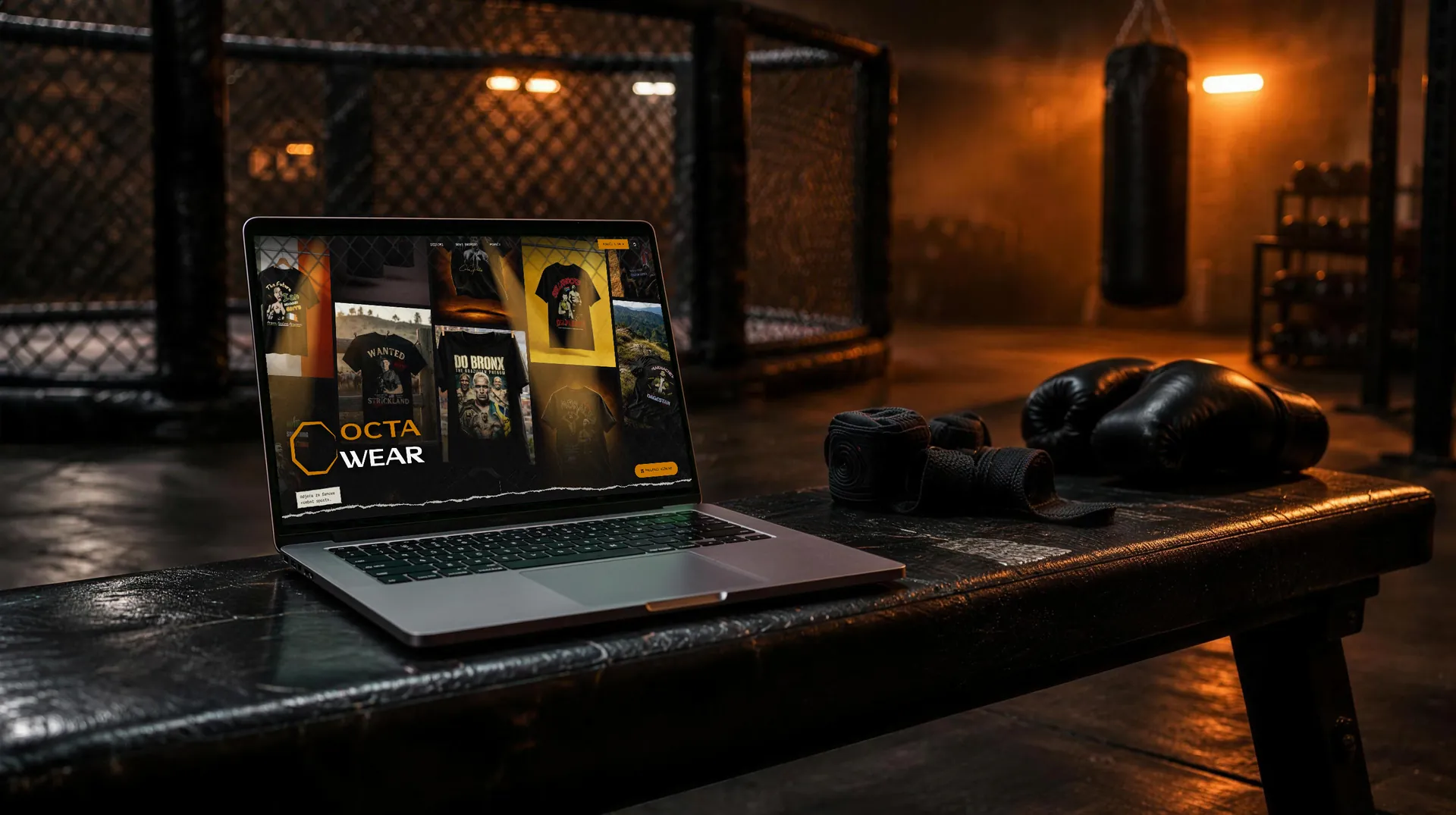 Webshop Octawear na laptopu u MMA dvorani